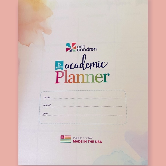 NEW Erin Condren Academic Planner - Orange Texas Hearts - Picture 2 of 7